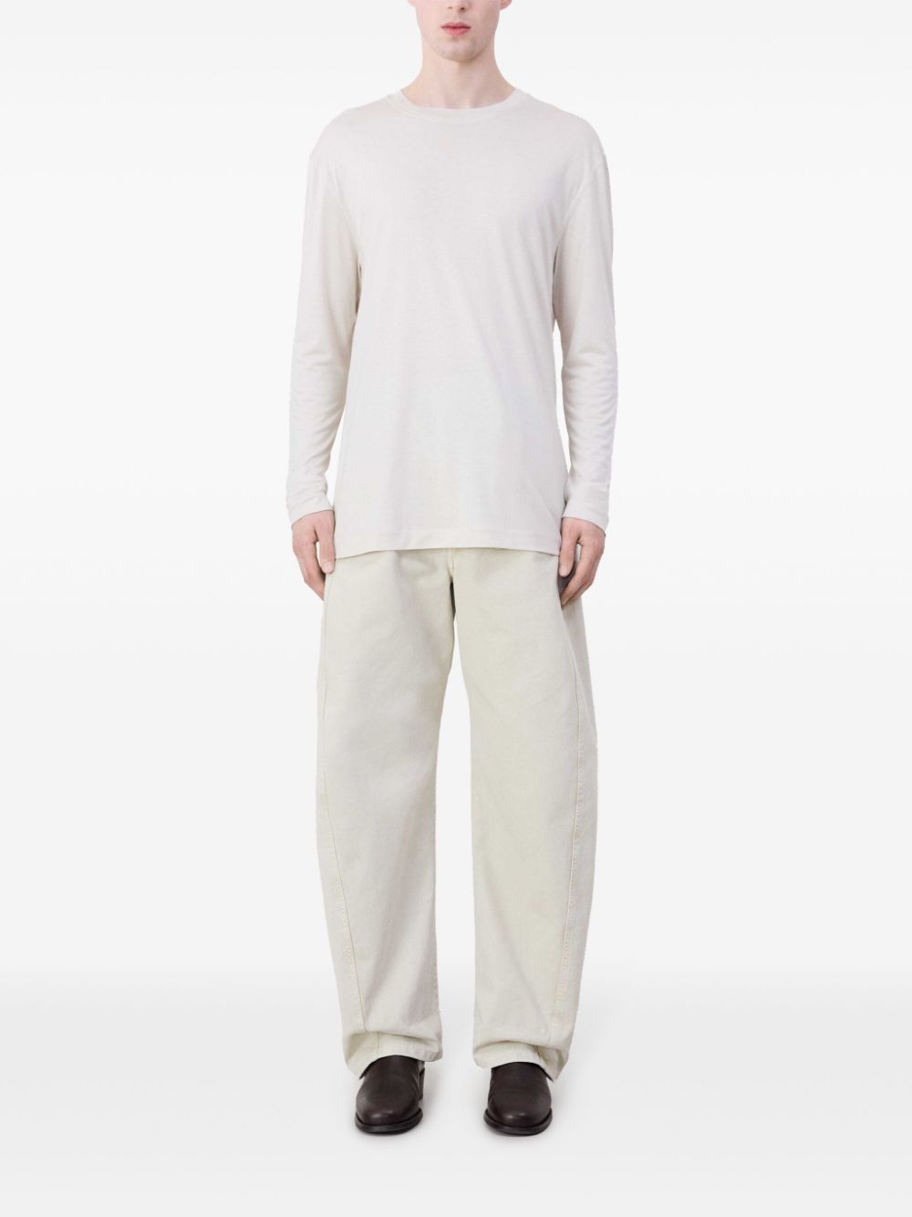 Maison-Kitsune LEMAIRE long-sleeve Cotton T-shirt Neutrals Men T-Shirts