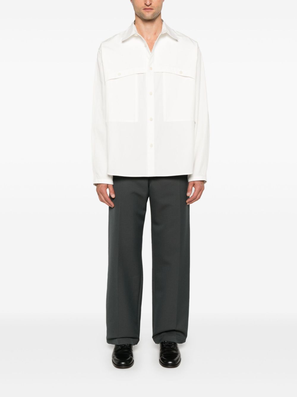 Maison-Kitsune Regular-Fit & Straight Leg Pants Men LEMAIRE straight-leg Trousers Grey