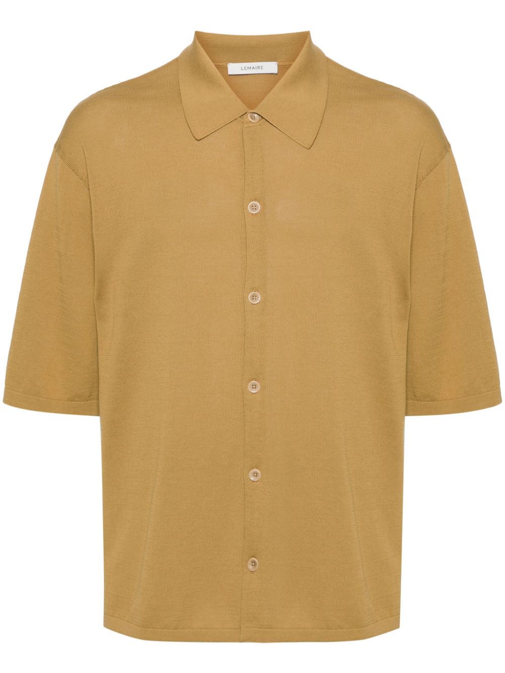 Maison-Kitsune Shirts Men LEMAIRE fine-knit Cotton Shirt Green