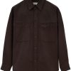 LEMAIRE long-sleeve Denim Shirt Brown Maison-Kitsune Men Shirts