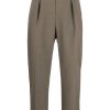 Maison-Kitsune LEMAIRE Pleated Cotton Trousers Grey Men Tailored Pants