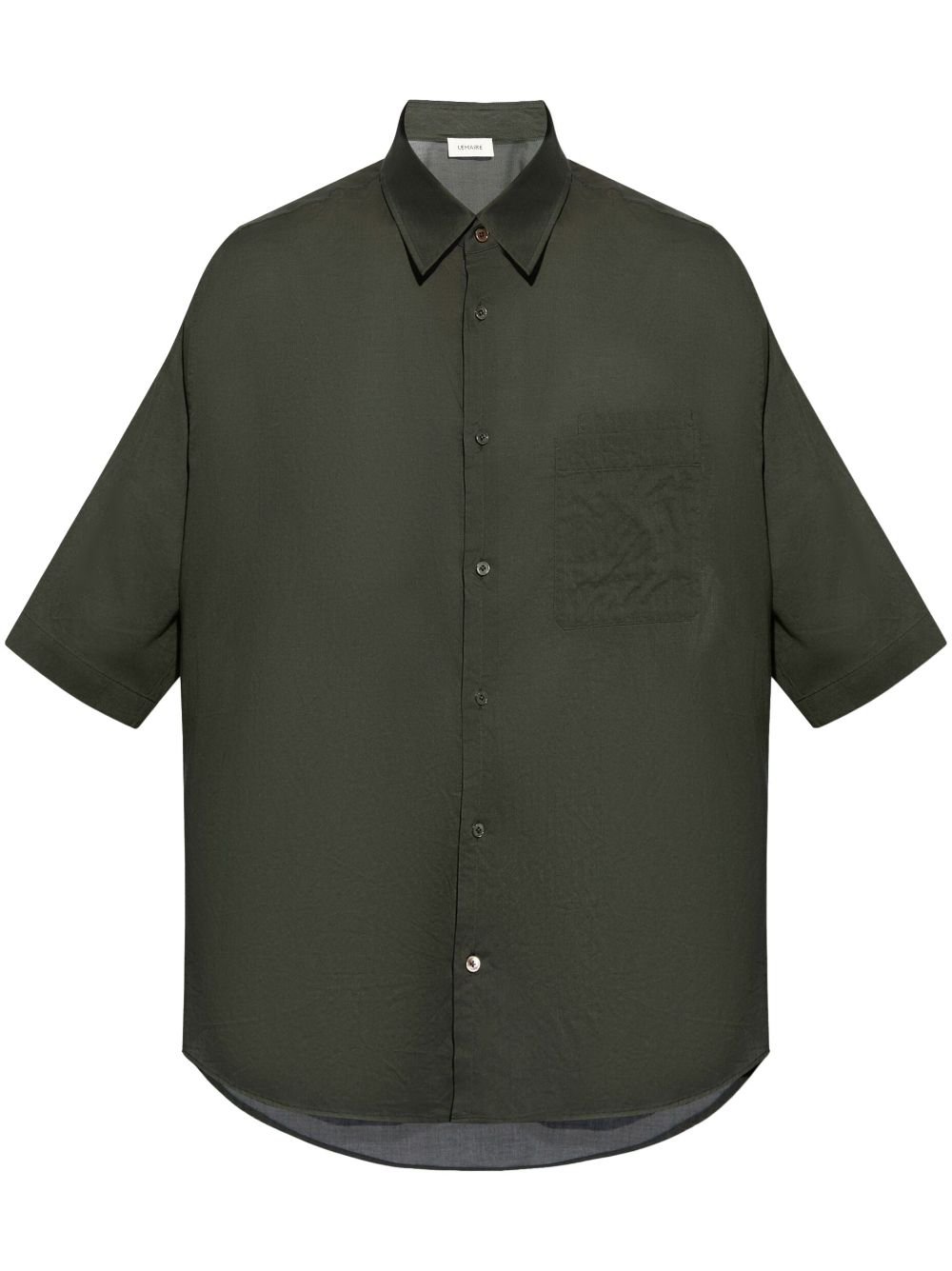 Maison-Kitsune Shirts Men LEMAIRE double-pocket Cotton Shirt Green