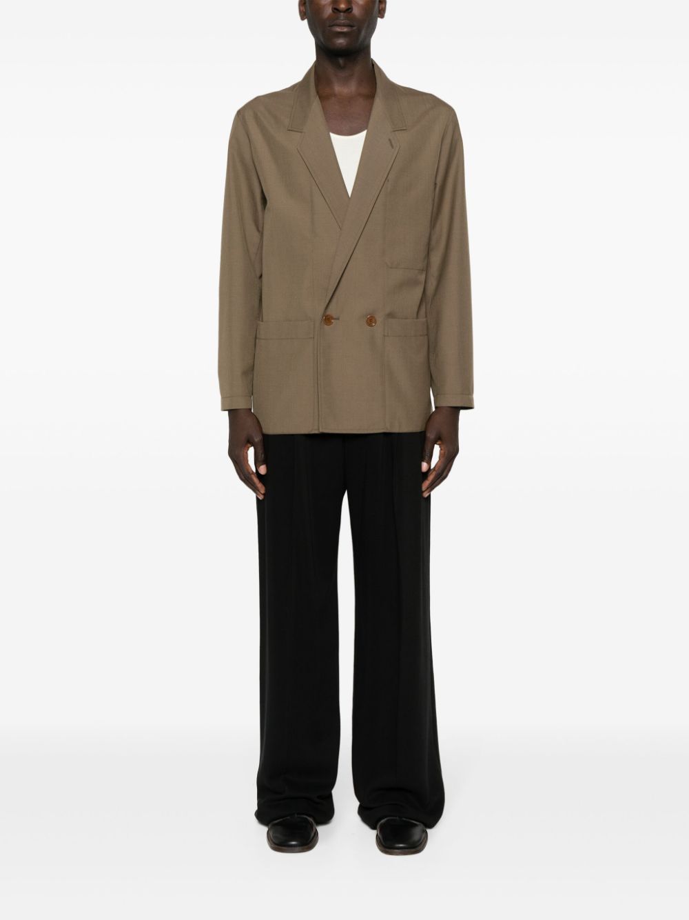 Men Blazers Maison-Kitsune LEMAIRE double-breasted Blazer Brown