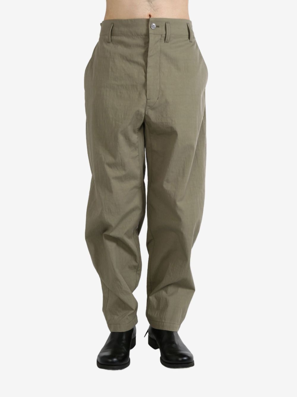 LEMAIRE Tapered Trousers Green Men Loose Fit Pants Maison-Kitsune