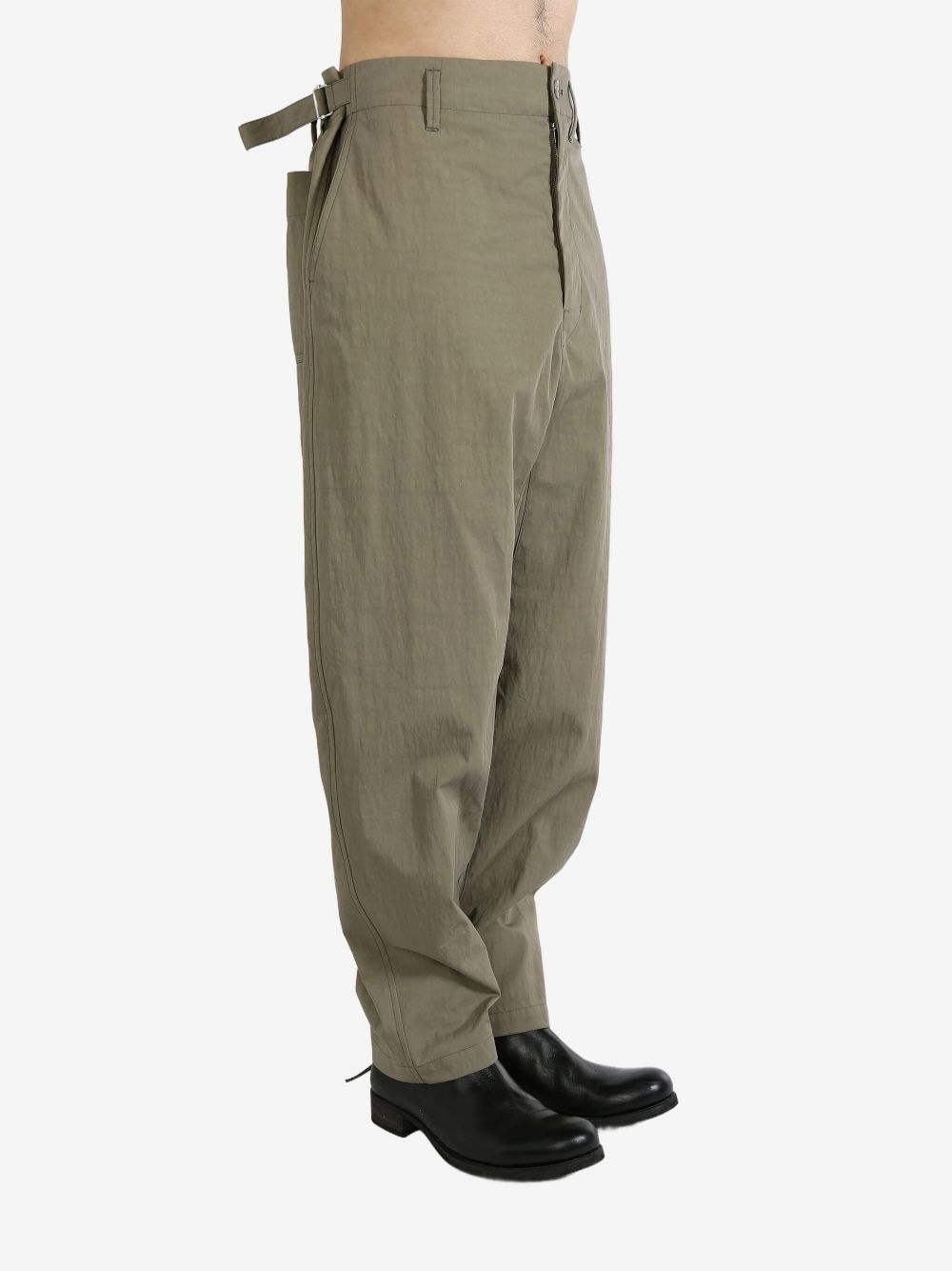 LEMAIRE Tapered Trousers Green Men Loose Fit Pants Maison-Kitsune