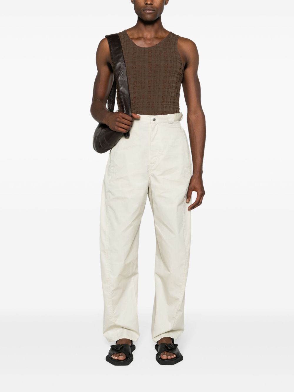 LEMAIRE 3D mid-rise Tapered Trousers Neutrals Maison-Kitsune Men Tapered Pants