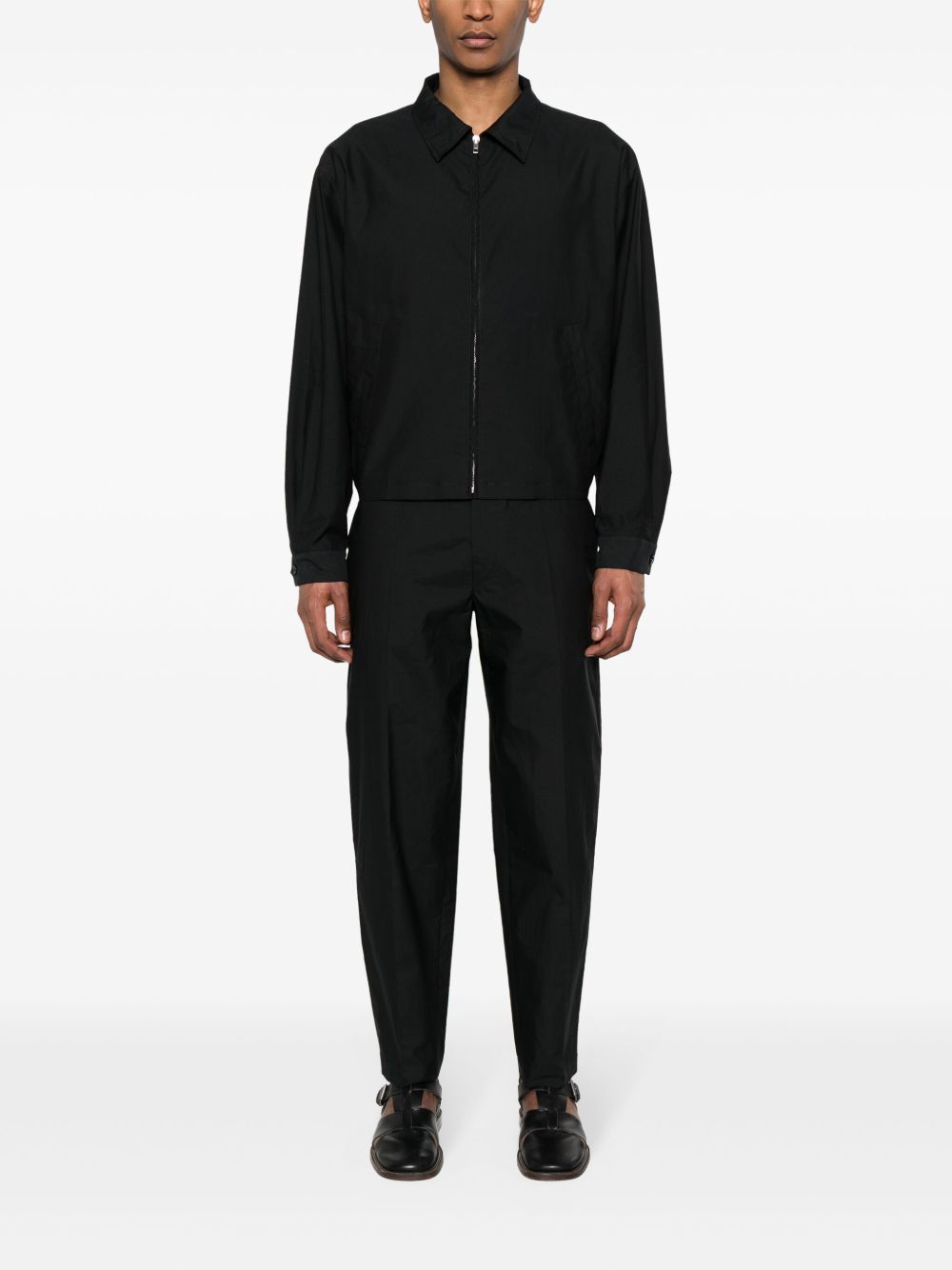 Men Tapered Pants Maison-Kitsune LEMAIRE pressed-crease Trousers Black