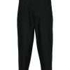 Men Tapered Pants Maison-Kitsune LEMAIRE pressed-crease Trousers Black