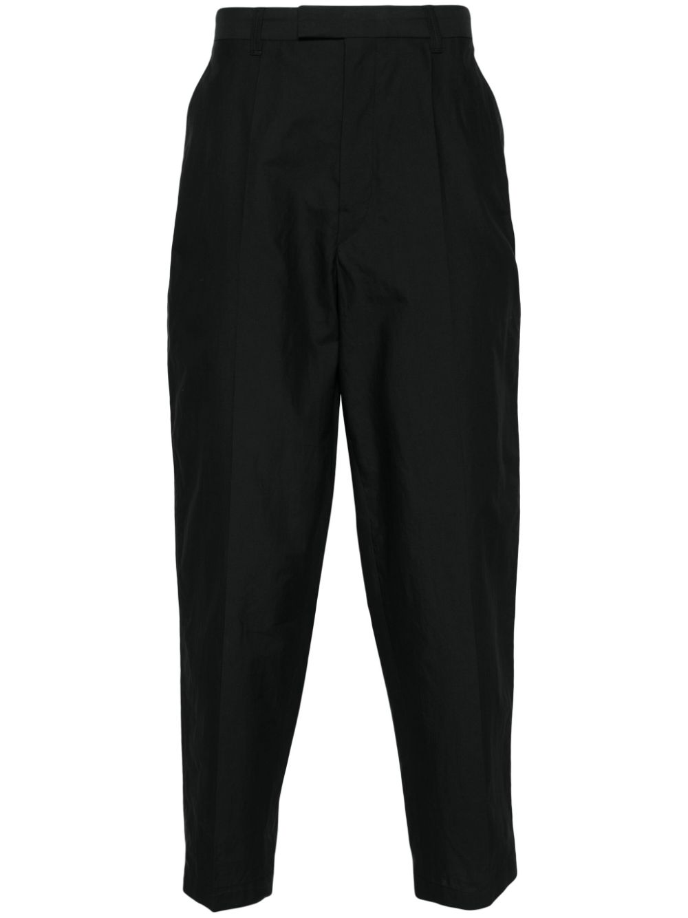 Men Tapered Pants Maison-Kitsune LEMAIRE pressed-crease Trousers Black
