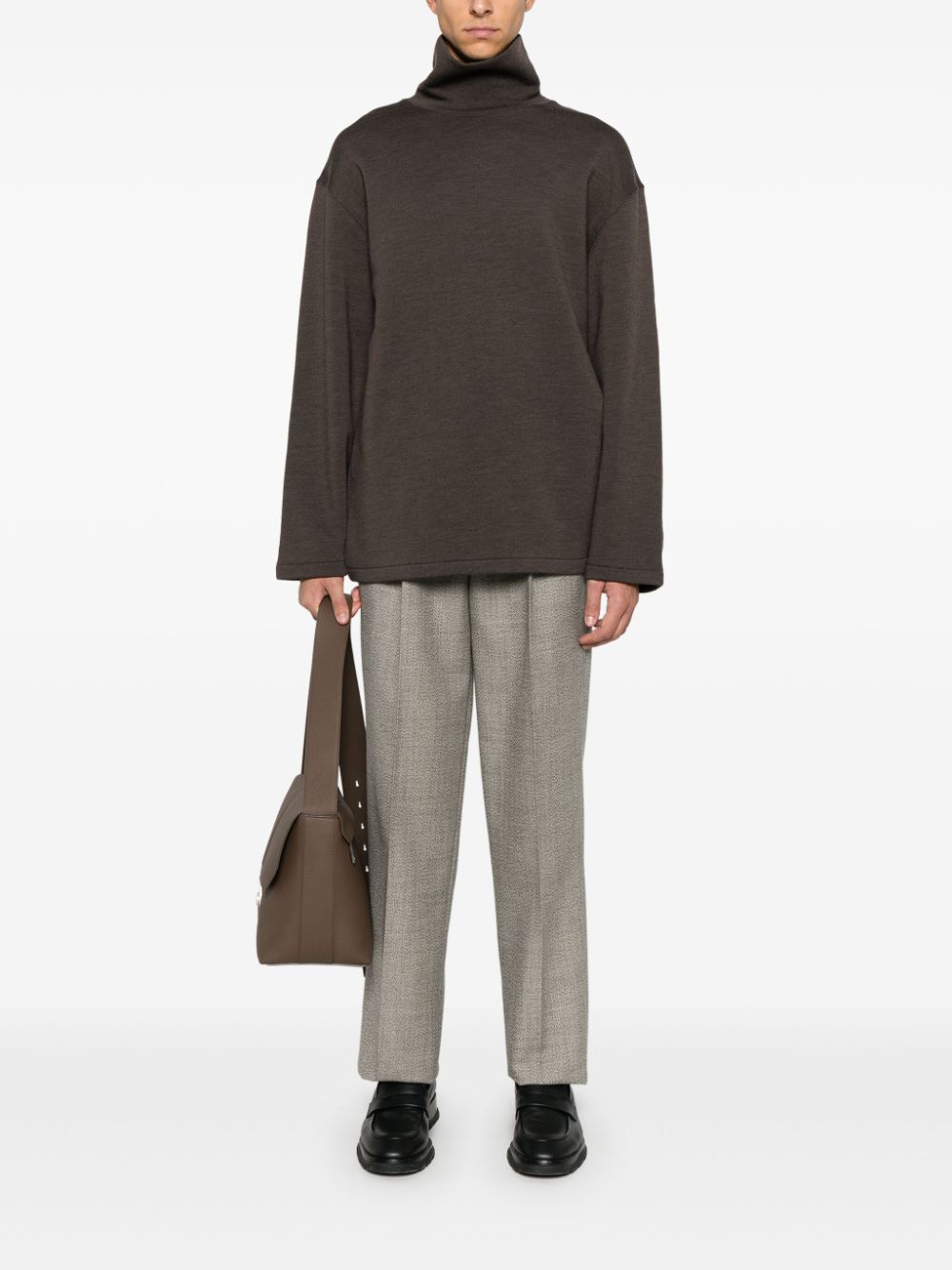 LEMAIRE mélange-effect Sweatshirt Brown Maison-Kitsune Men Sweatshirts