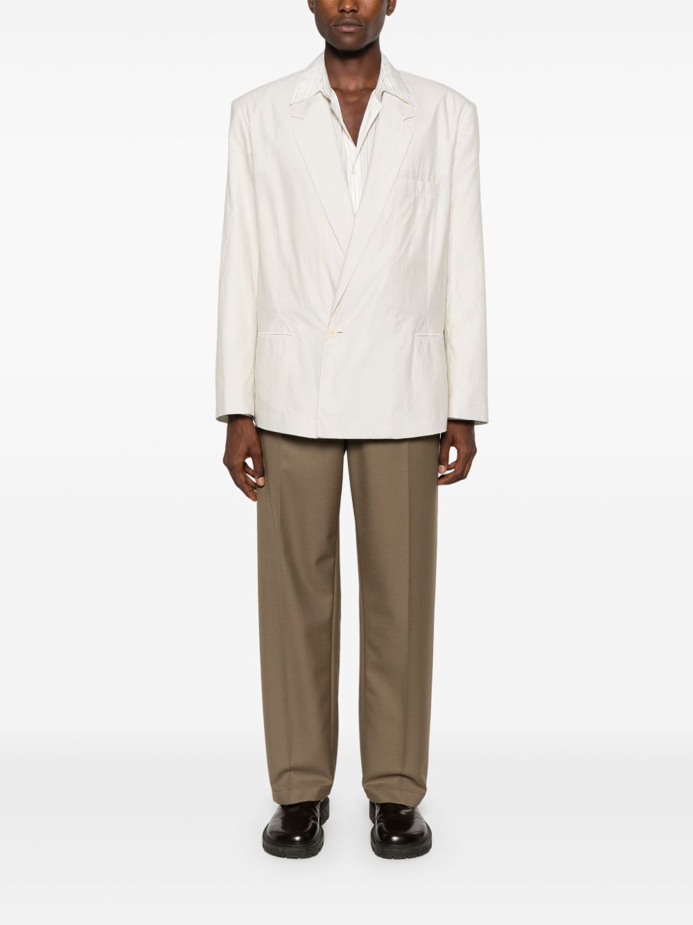 LEMAIRE double-breasted Blazer White Men Blazers Maison-Kitsune