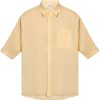 Maison-Kitsune Shirts Men LEMAIRE double-pocket Cotton Shirt Yellow