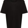 Men T-Shirts Maison-Kitsune LEMAIRE Ribbed U-neck T-shirt Black