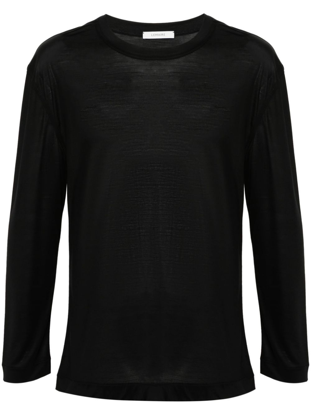 Men T-Shirts Maison-Kitsune LEMAIRE Longsleeved Silk Jersey Top Black