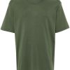 LEMAIRE Rib U Cotton T-shirt Green Maison-Kitsune Men T-Shirts