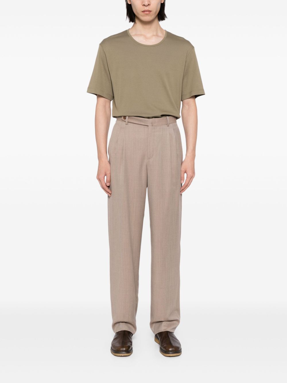 LEMAIRE Ribbed T-shirt Neutrals Maison-Kitsune Men T-Shirts