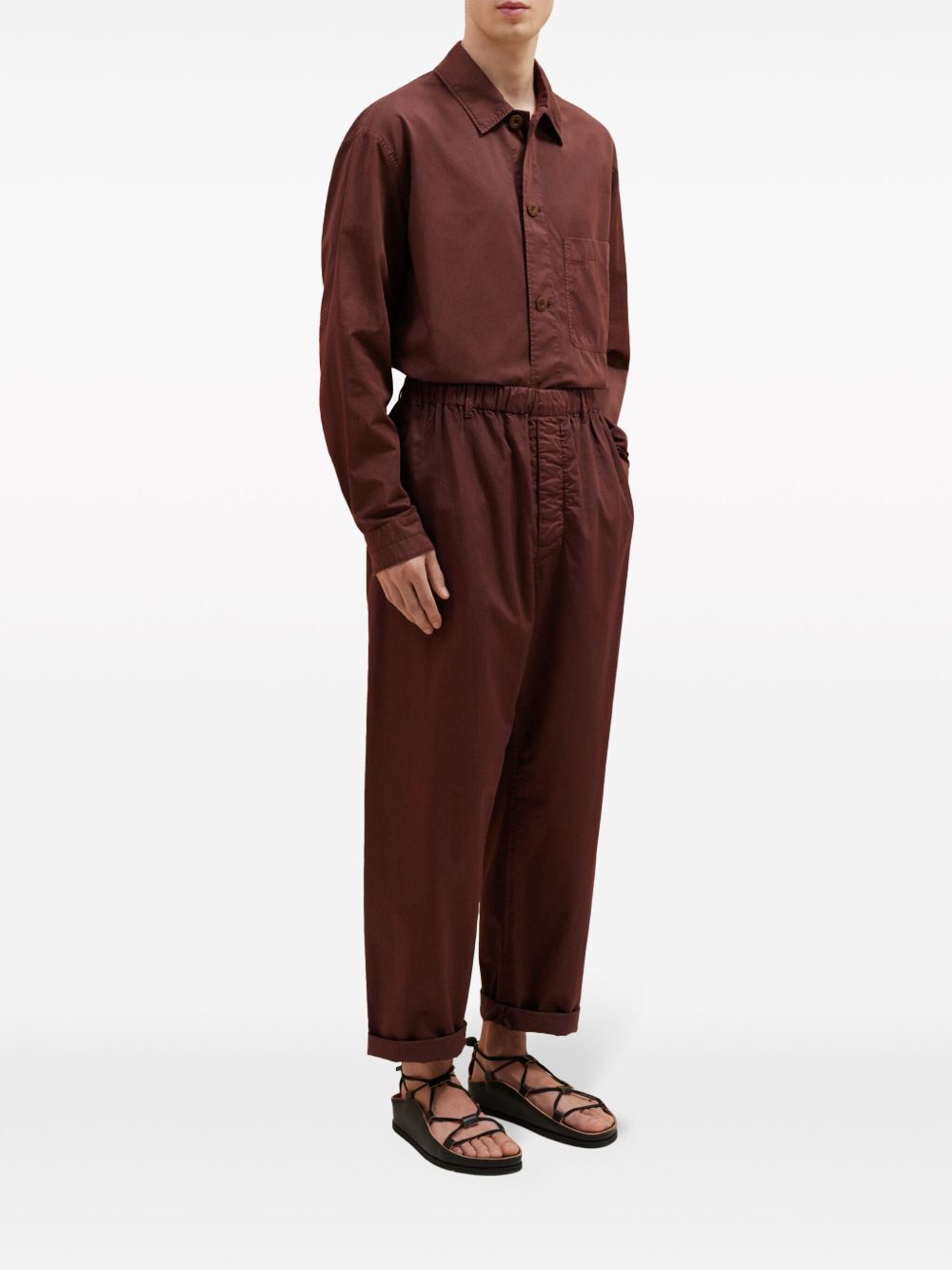 LEMAIRE elasticated-waist Cropped Trousers Red Maison-Kitsune Men Cropped Pants