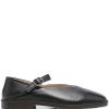 Maison-Kitsune LEMAIRE Leather Ballerina Shoes Black Men Loafers