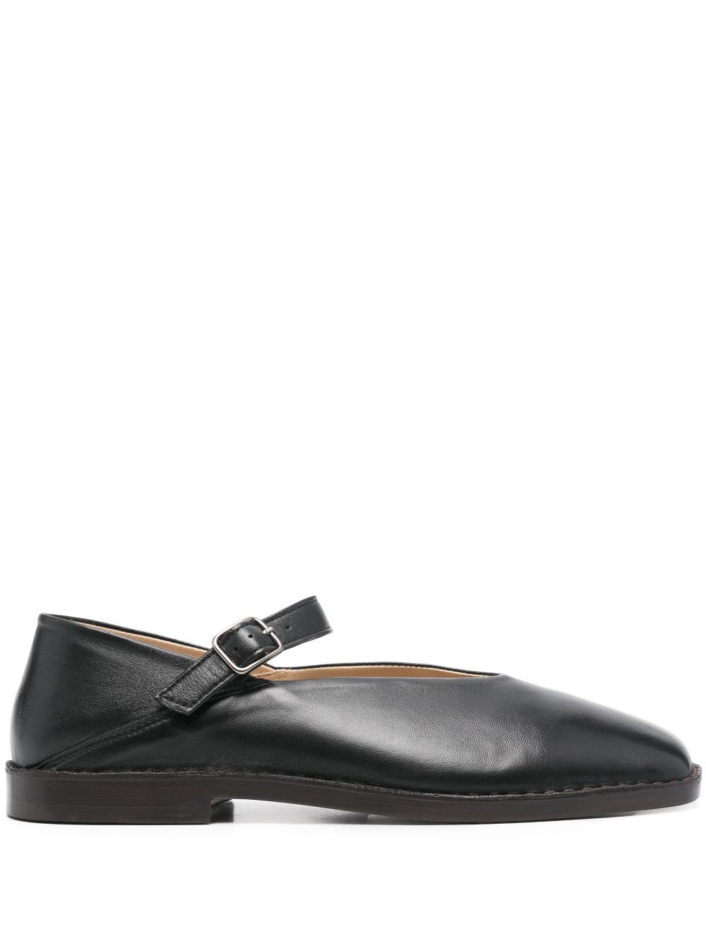 Maison-Kitsune LEMAIRE Leather Ballerina Shoes Black Men Loafers