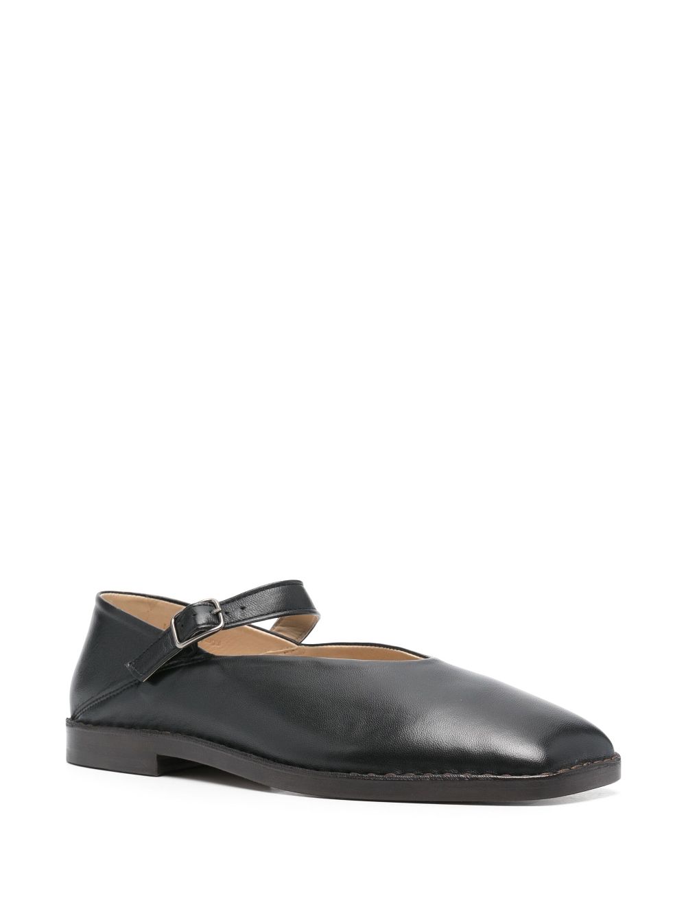 Maison-Kitsune LEMAIRE Leather Ballerina Shoes Black Men Loafers
