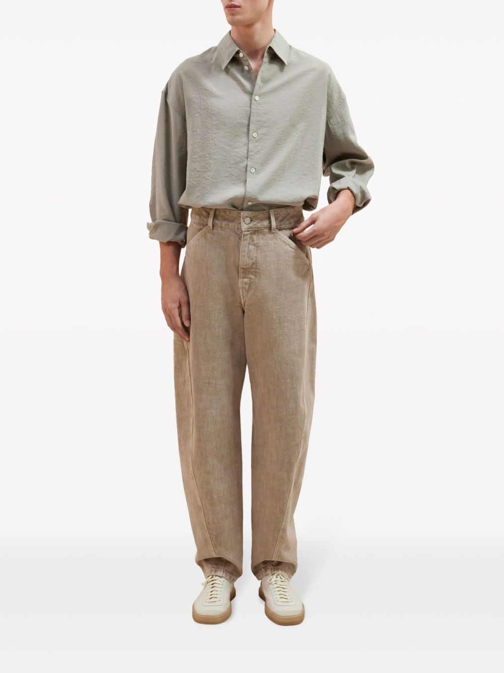 LEMAIRE Twisted Workwear Jeans Neutrals Men Wide Leg Pants Maison-Kitsune