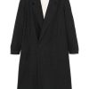 Maison-Kitsune Double Breasted Coats Men LEMAIRE double-breasted Coat Grey