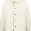 Maison-Kitsune Shirts Men LEMAIRE flap-pockets Cotton Shirt Green
