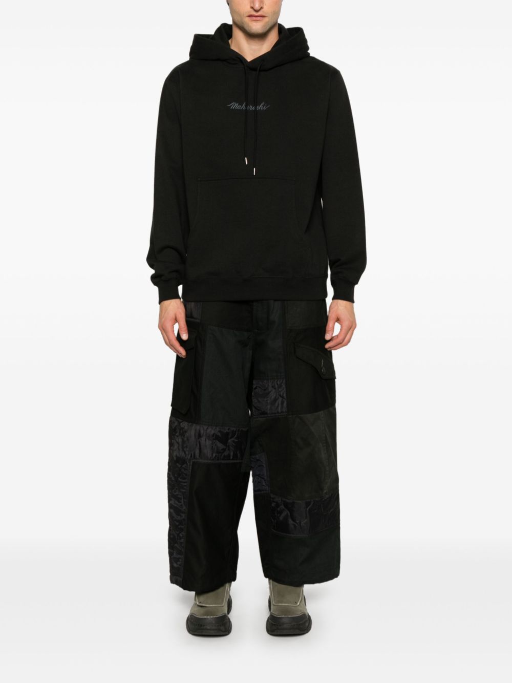 Maison-Kitsune Maharishi 5268 Upcycled M95 Cargo Pants Black Men Loose Fit Pants