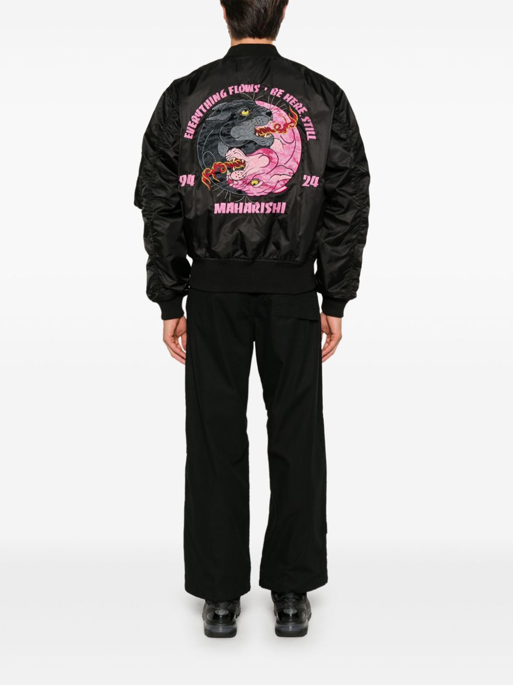 Maharishi 5345 Duality Panther MA1 Bomber Jacket Black Men Bomber Jackets Maison-Kitsune