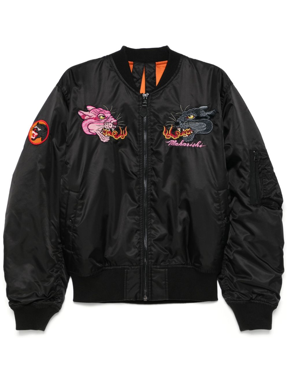 Maharishi 5345 Duality Panther MA1 Bomber Jacket Black Men Bomber Jackets Maison-Kitsune