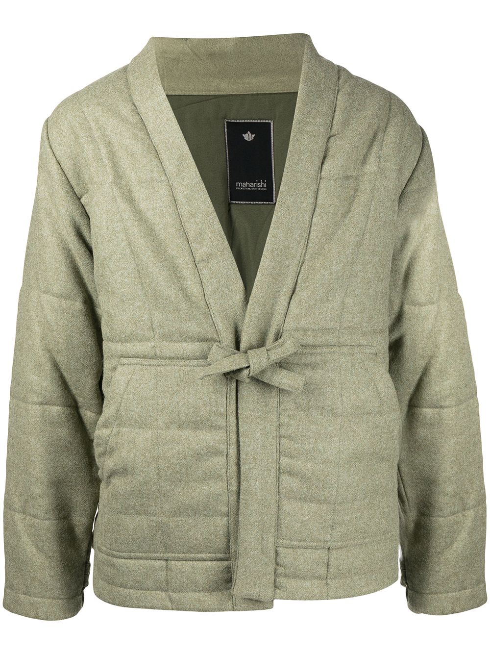 Maharishi Padded tie-waist Jacket Green Men Down Jackets Maison-Kitsune