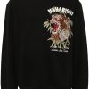 Maison-Kitsune Maharishi logo-print Cotton Sweatshirt Black Men Sweatshirts