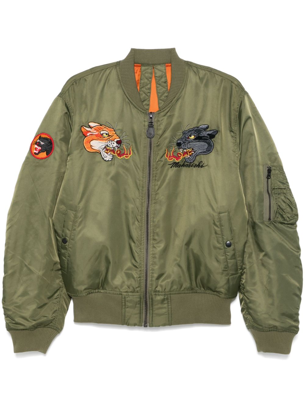 Maharishi 5345 Duality Panther MA1 Bomber Jacket Green Maison-Kitsune Men Bomber Jackets