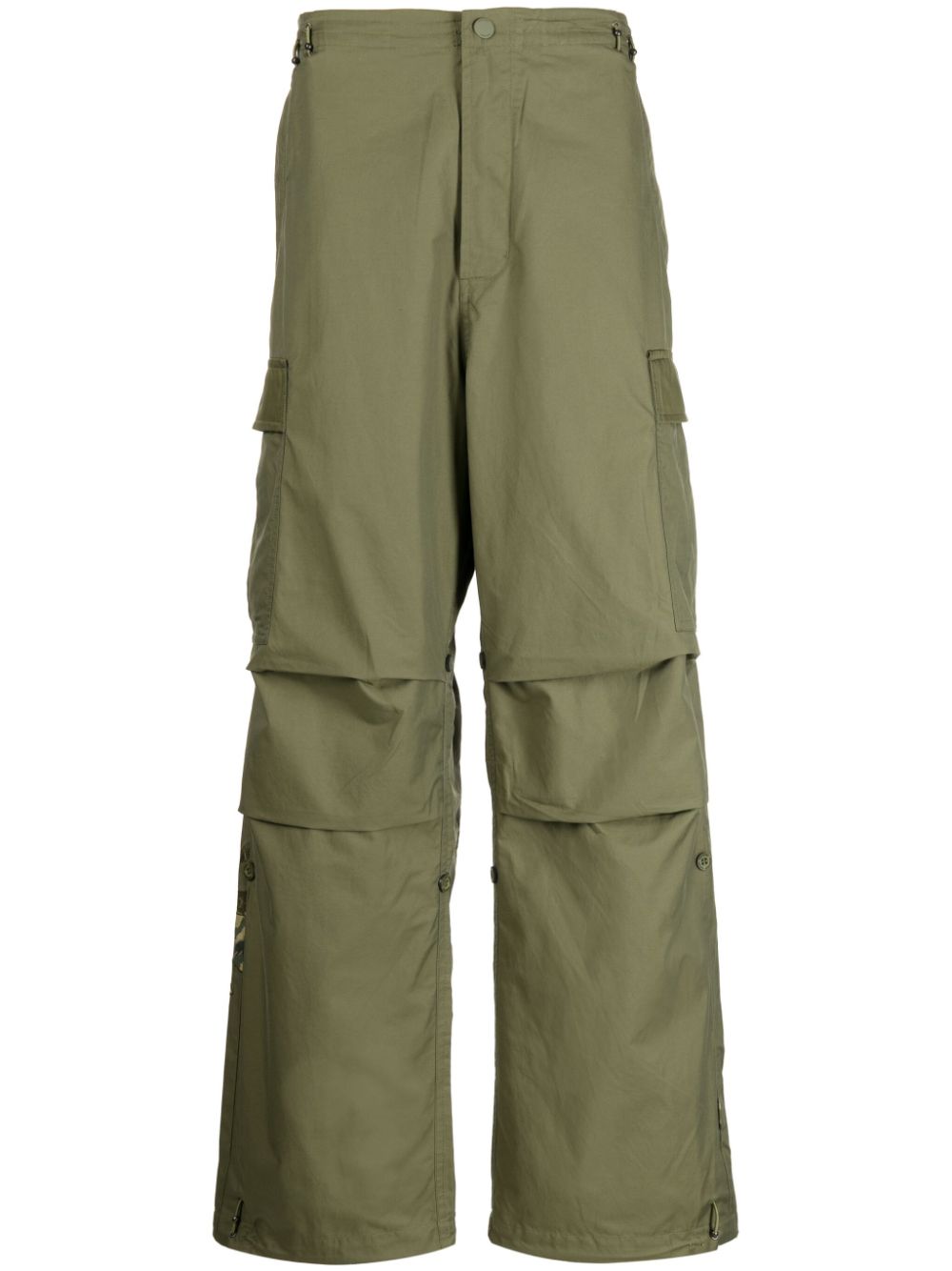 Maharishi Blaze Samurai-embroidered Cargo Trousers Green Men Wide Leg Pants Maison-Kitsune