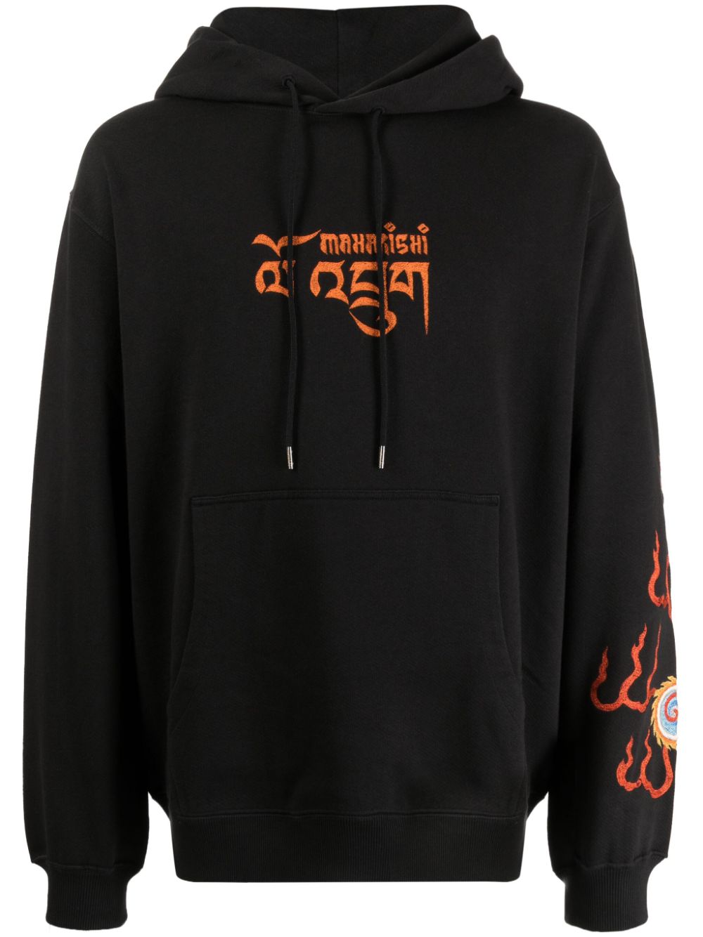 Maison-Kitsune Maharishi Abundance Dragon Organic Cotton Hoodie Black Men Hoodies