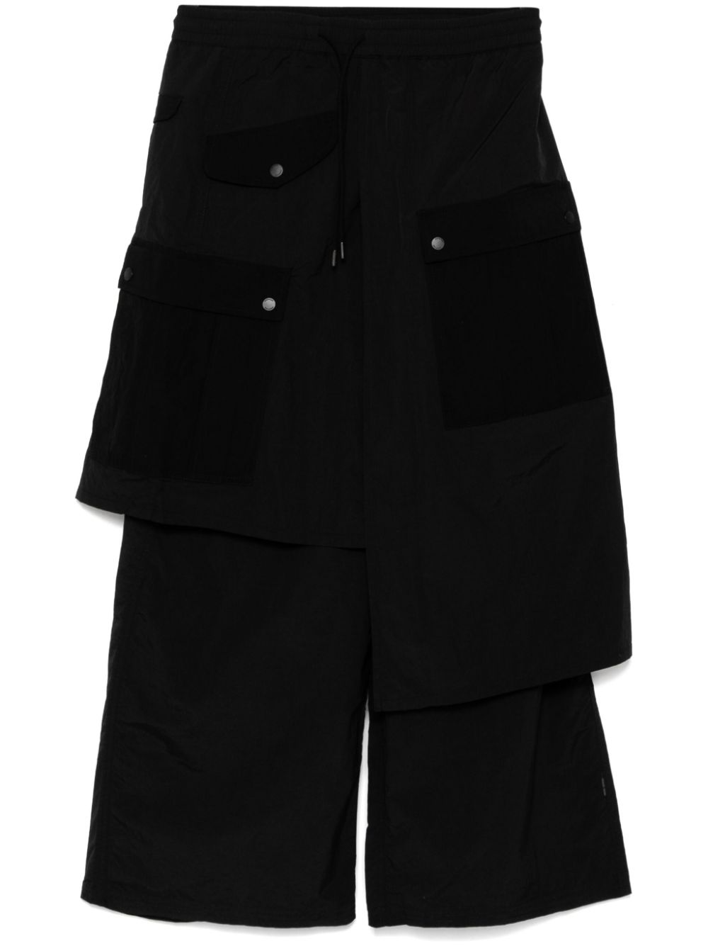 Maharishi Asym Cargo Hakama Pants Black Maison-Kitsune Men Loose Fit Pants
