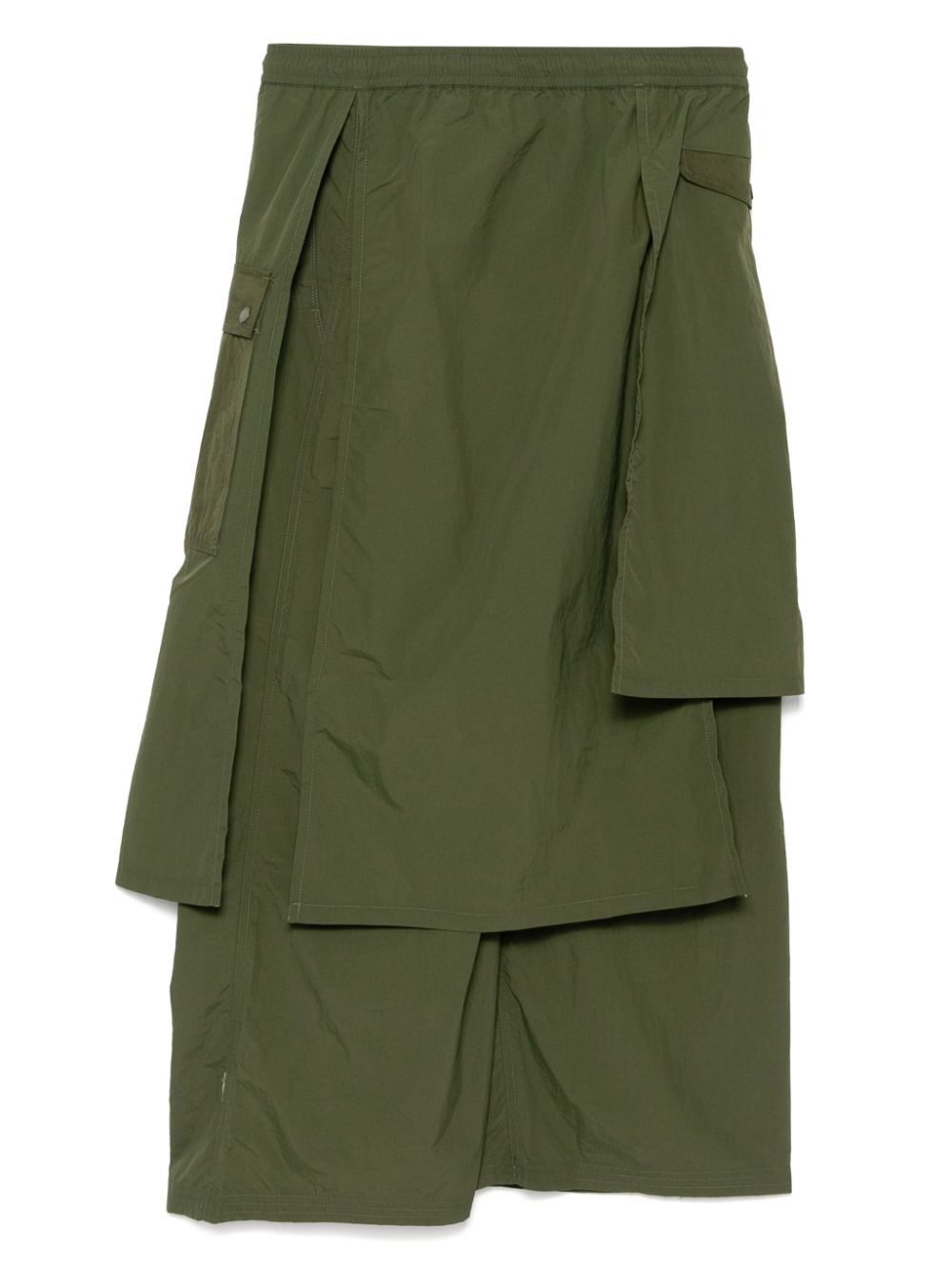 Maison-Kitsune Loose Fit Pants Men Maharishi Asym Cargo Hakama Pants Green