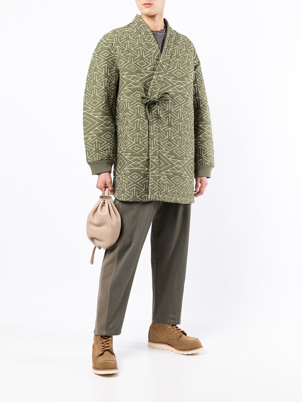 Men Down Jackets Maison-Kitsune Maharishi Reversible Padded Wrap Jacket Green