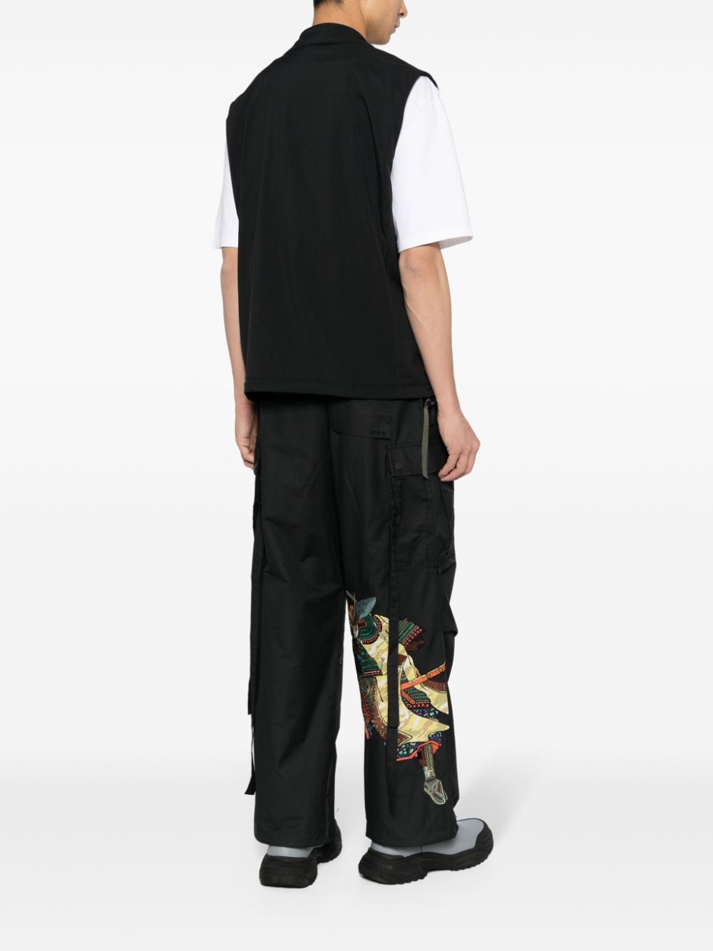 Maison-Kitsune Regular-Fit & Straight Leg Pants Men Maharishi Embroidered straight-leg Trousers Black