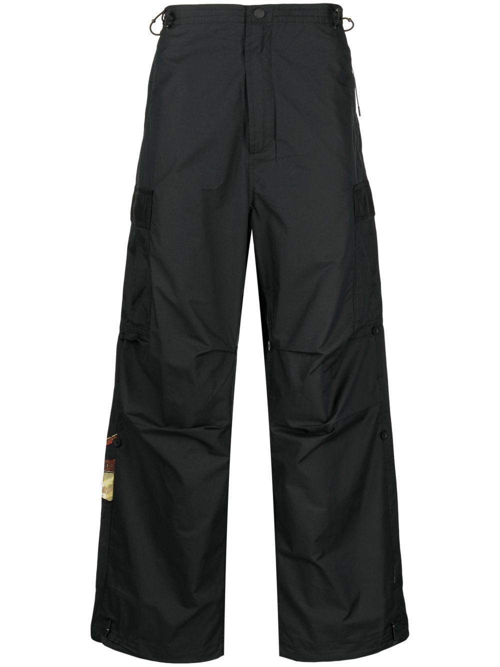 Maison-Kitsune Regular-Fit & Straight Leg Pants Men Maharishi Embroidered straight-leg Trousers Black