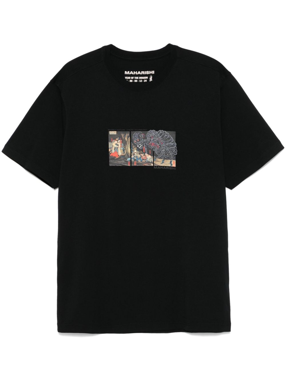 Maison-Kitsune T-Shirts Men Maharishi 1395 Cyber Skeleton T-shirt Black