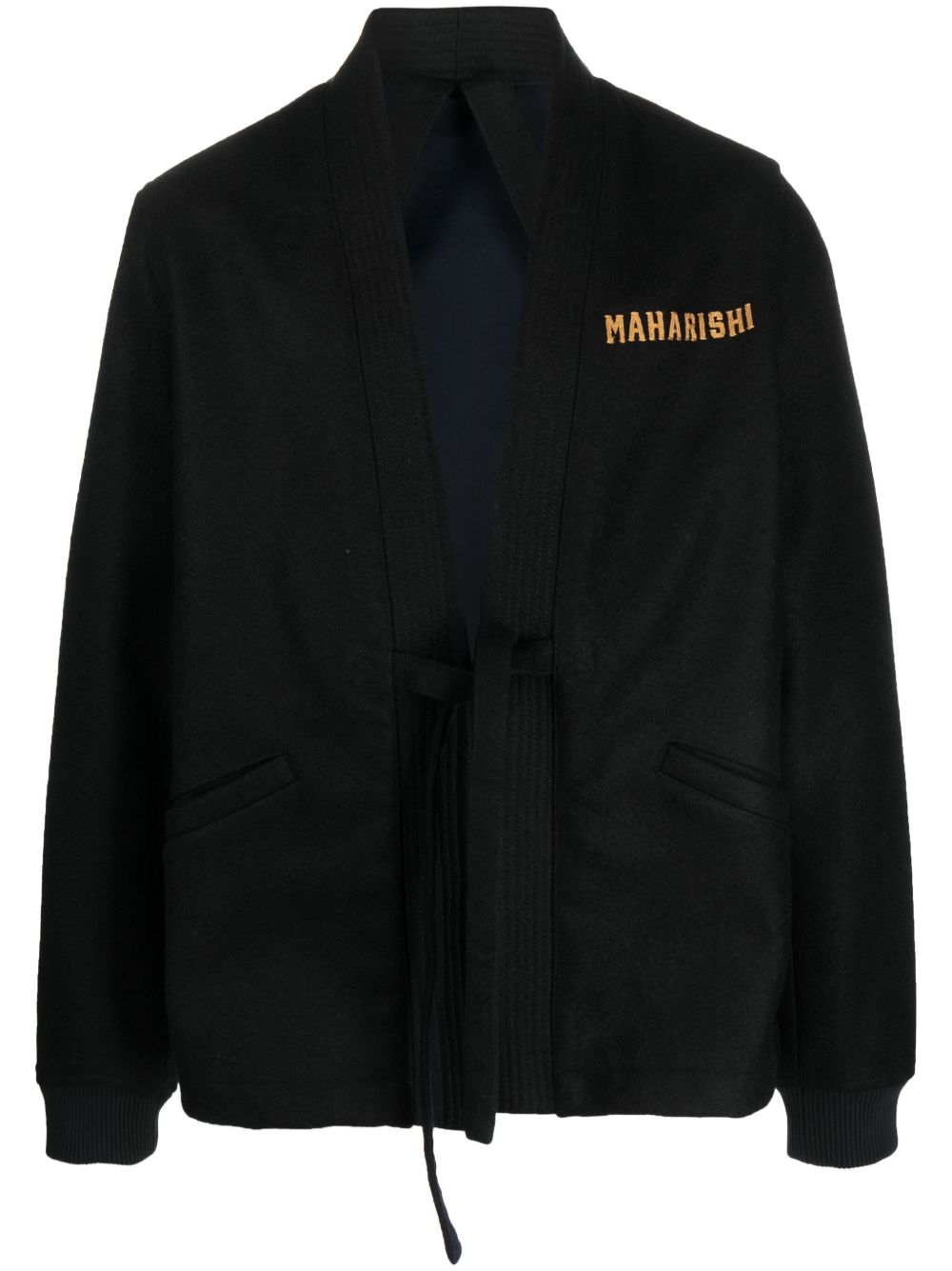 Maison-Kitsune Maharishi Duality Stadium Kimono Jacket Black Men Bomber Jackets