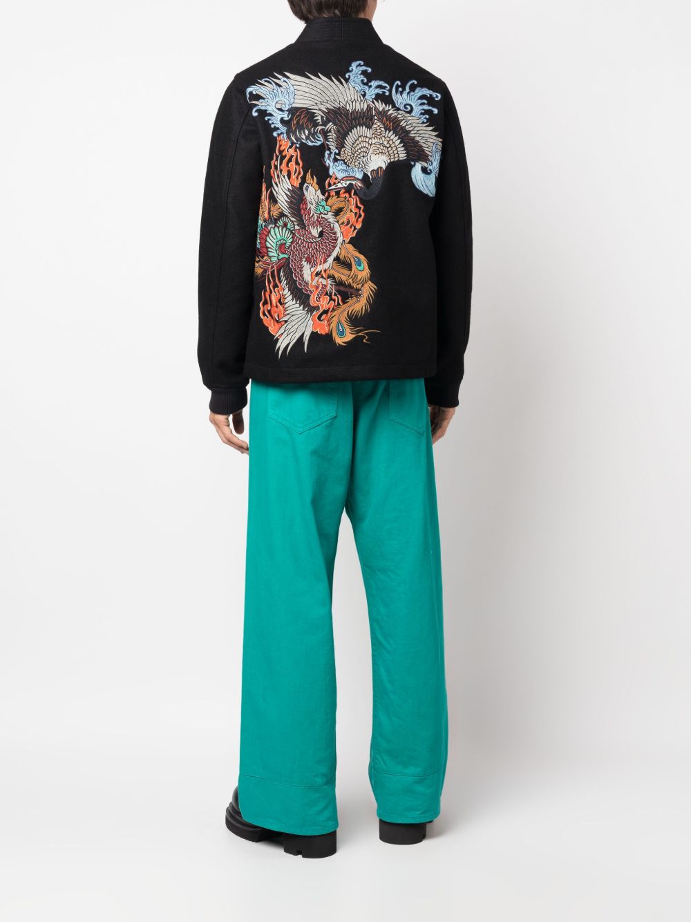 Maison-Kitsune Maharishi Duality Stadium Kimono Jacket Black Men Bomber Jackets