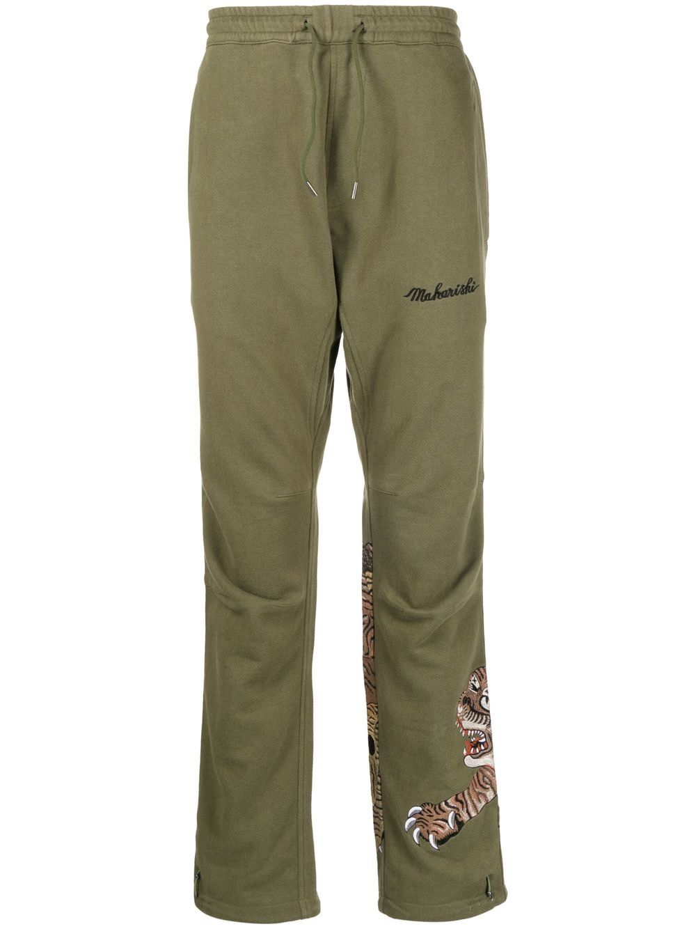 Maharishi tiger-motif Track Pants Green Men Sweatpants Maison-Kitsune