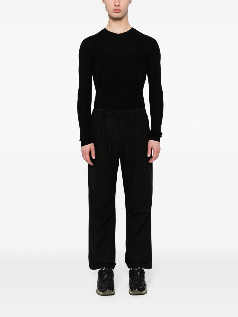 Maharishi Asym Loose Straight Trousers Black Maison-Kitsune Men Regular-Fit & Straight Leg Pants