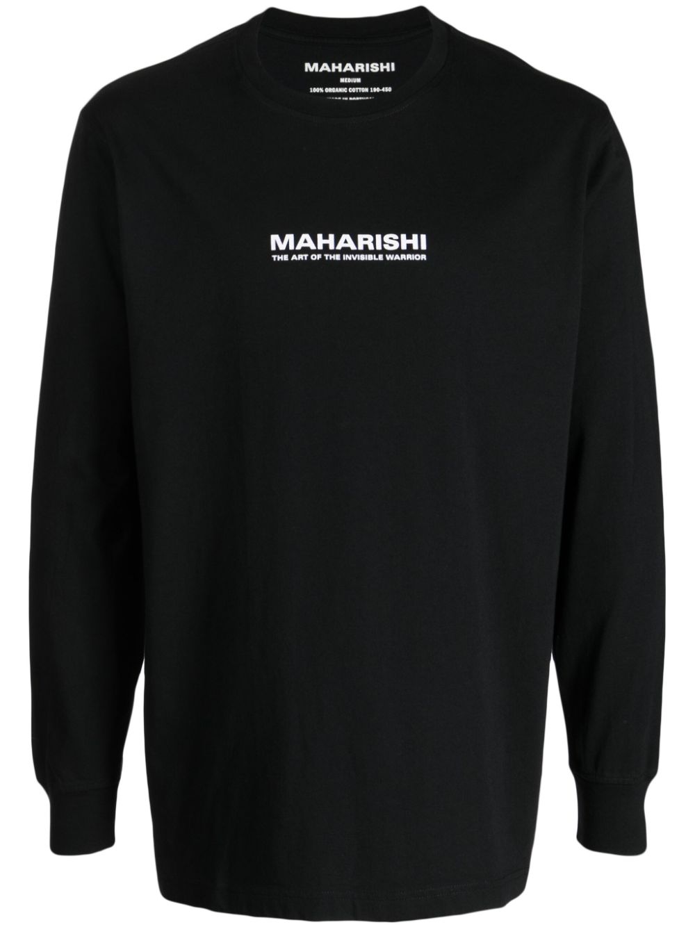 Maison-Kitsune Maharishi logo-print Organic Cotton T-shirt Black Men T-Shirts