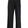 Maison-Kitsune Maharishi Loose Deck Textured Trousers Black Men Loose Fit Pants