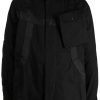Men Shirt Jackets Maison-Kitsune Maharishi tape-detail Shirt Jacket Black