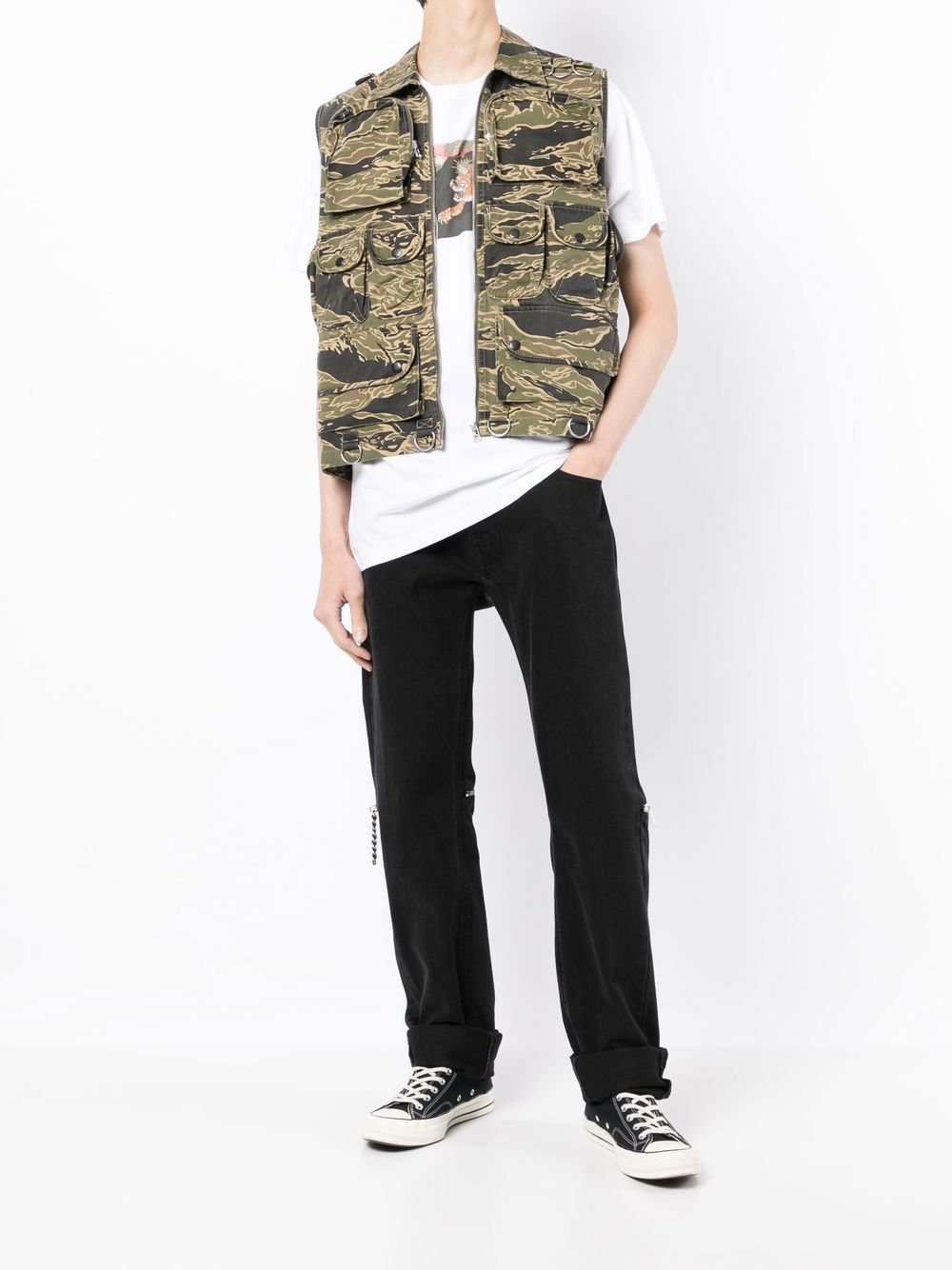 Maharishi camouflage-print Cargo Vest Green Maison-Kitsune Men Waistcoats & Gilets