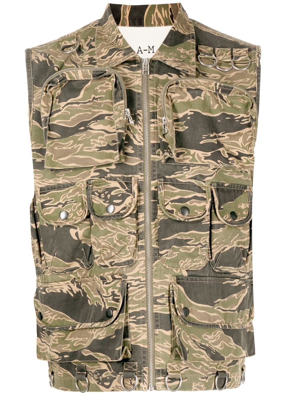 Maharishi camouflage-print Cargo Vest Green Maison-Kitsune Men Waistcoats & Gilets